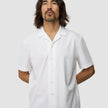 Tech Linen Bowling Short Sleeve Shirt Pure White