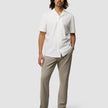 Tech Linen Bowling Short Sleeve Shirt Pure White