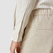 Tech Linen Casual Shirt Tan Pinstripe