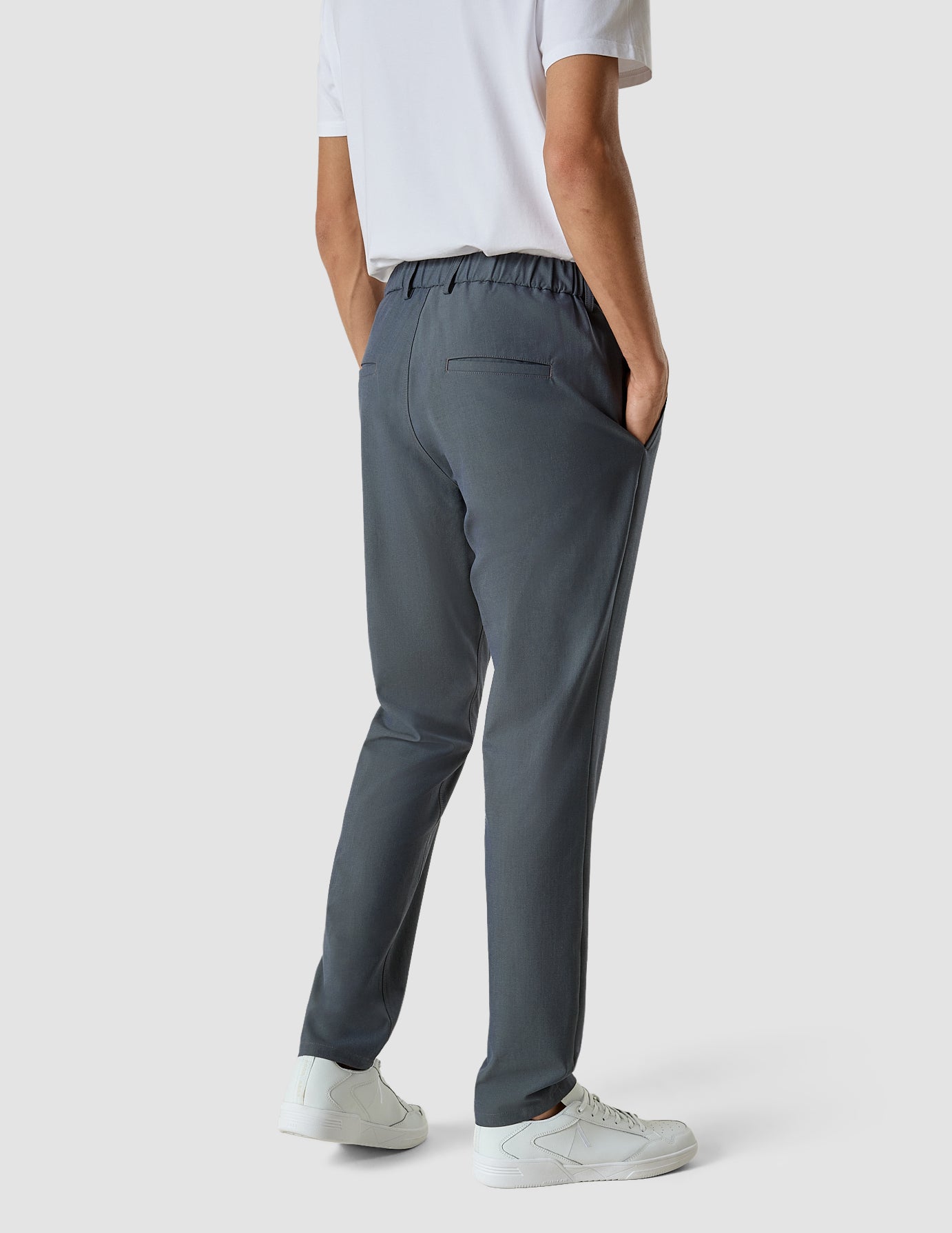 Tech Linen Elastic Pants Navy