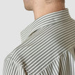 Tech Linen Casual Shirt Green Stripe