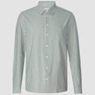 Tech Linen Casual Shirt Green Stripe