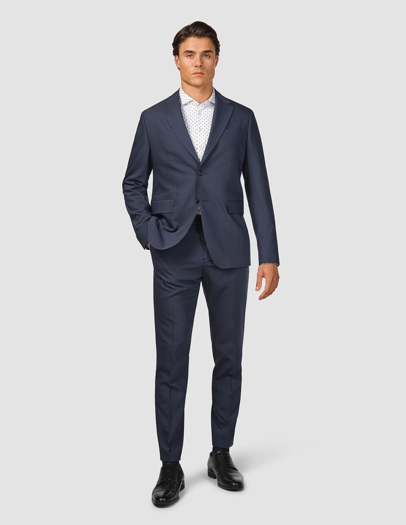 Tech Wool Suit Pants Slim Navy