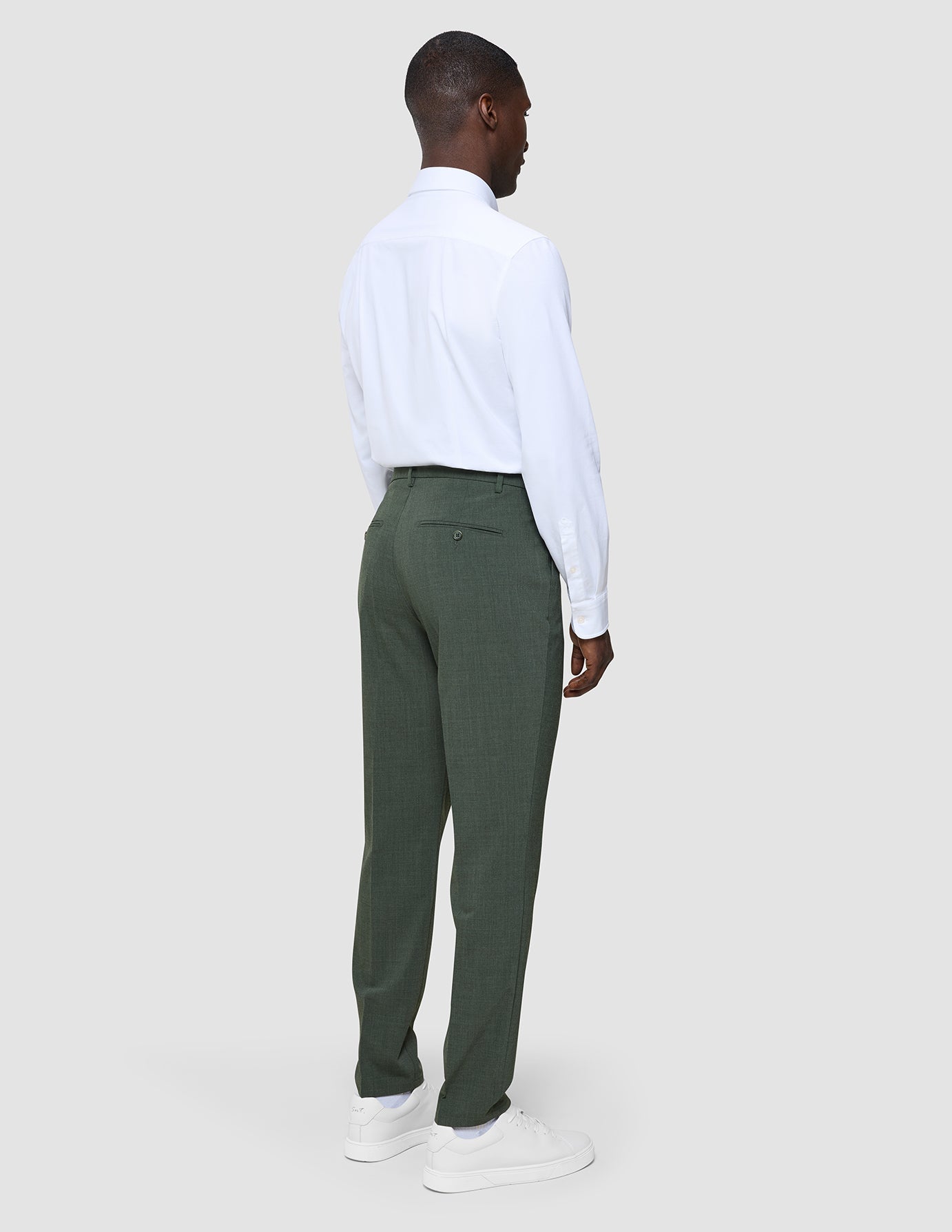 Tech Wool Suit Pants Slim Green Night