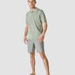 Textured Knitted Short Sleeve Polo Shirt Calm Green