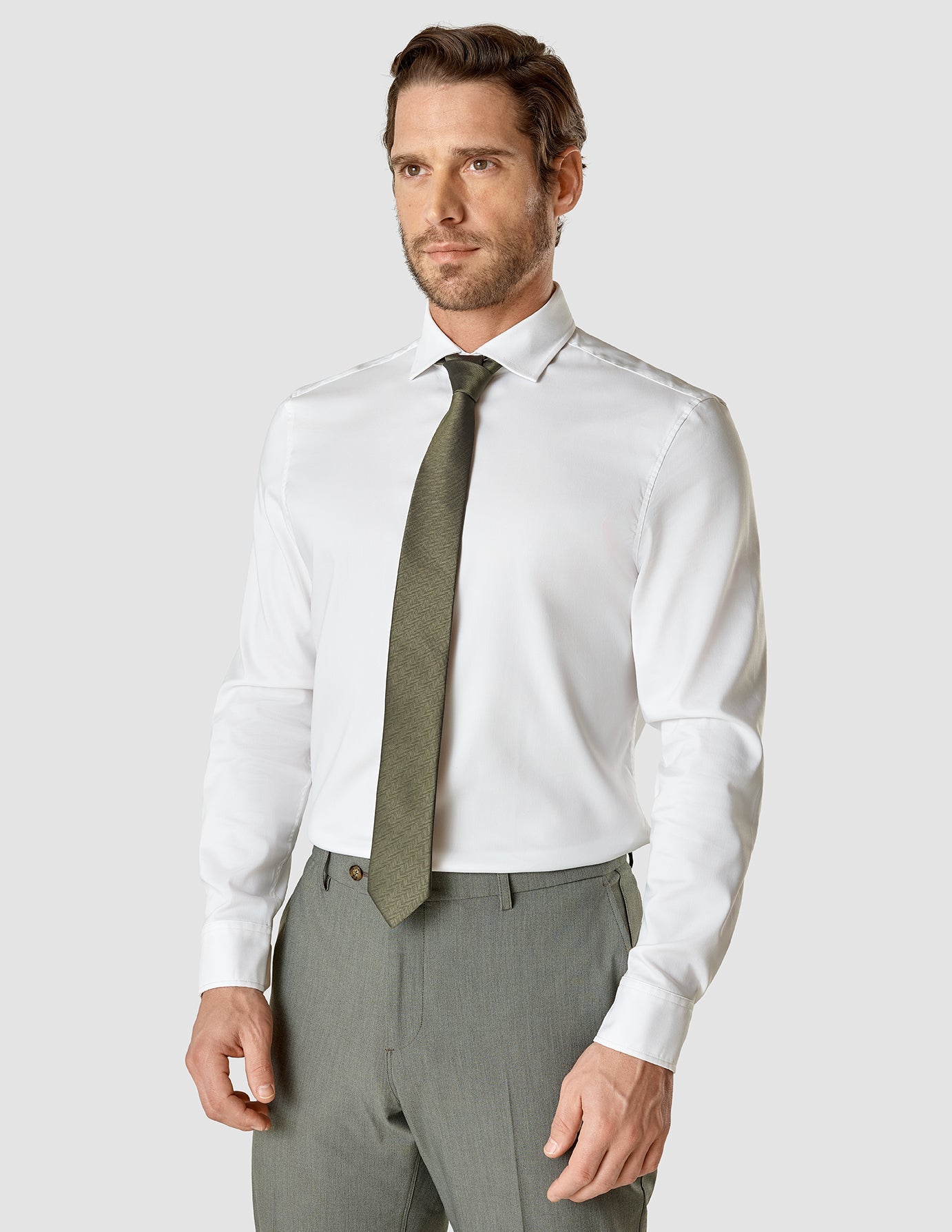 Tie Herringbone Remote Green