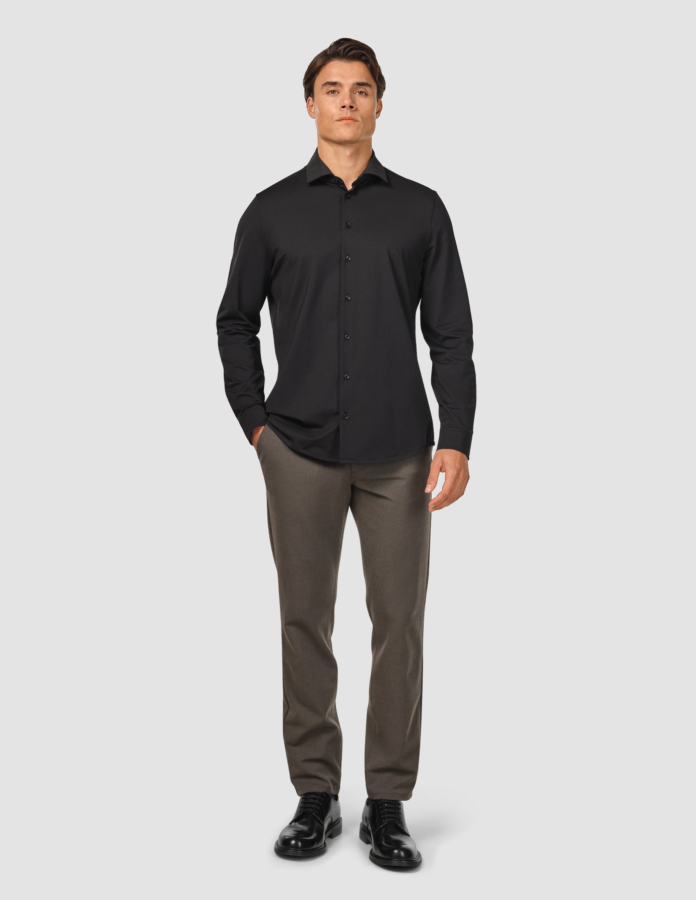 Travel Shirt Black Regular