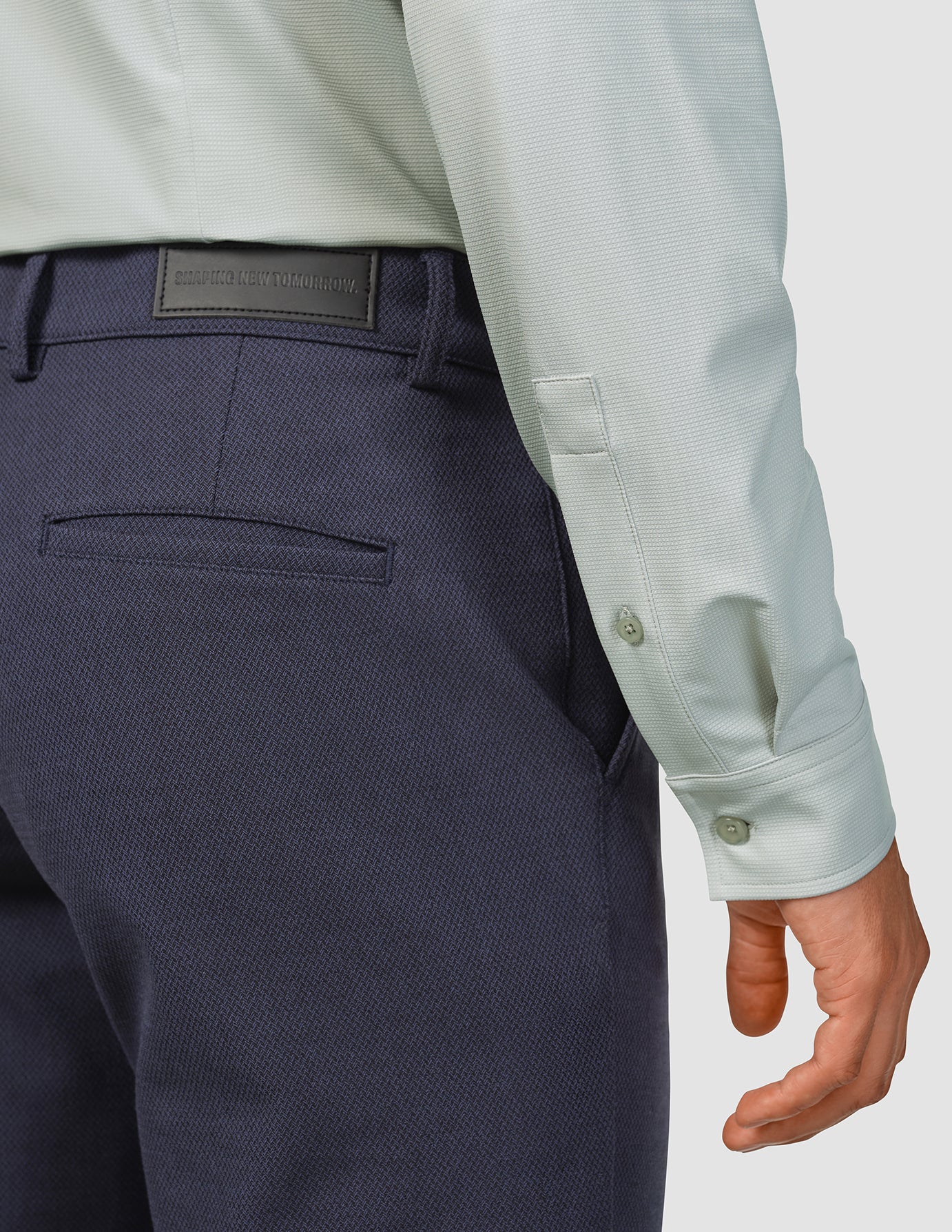 Travel Shirt Mint Grey Slim