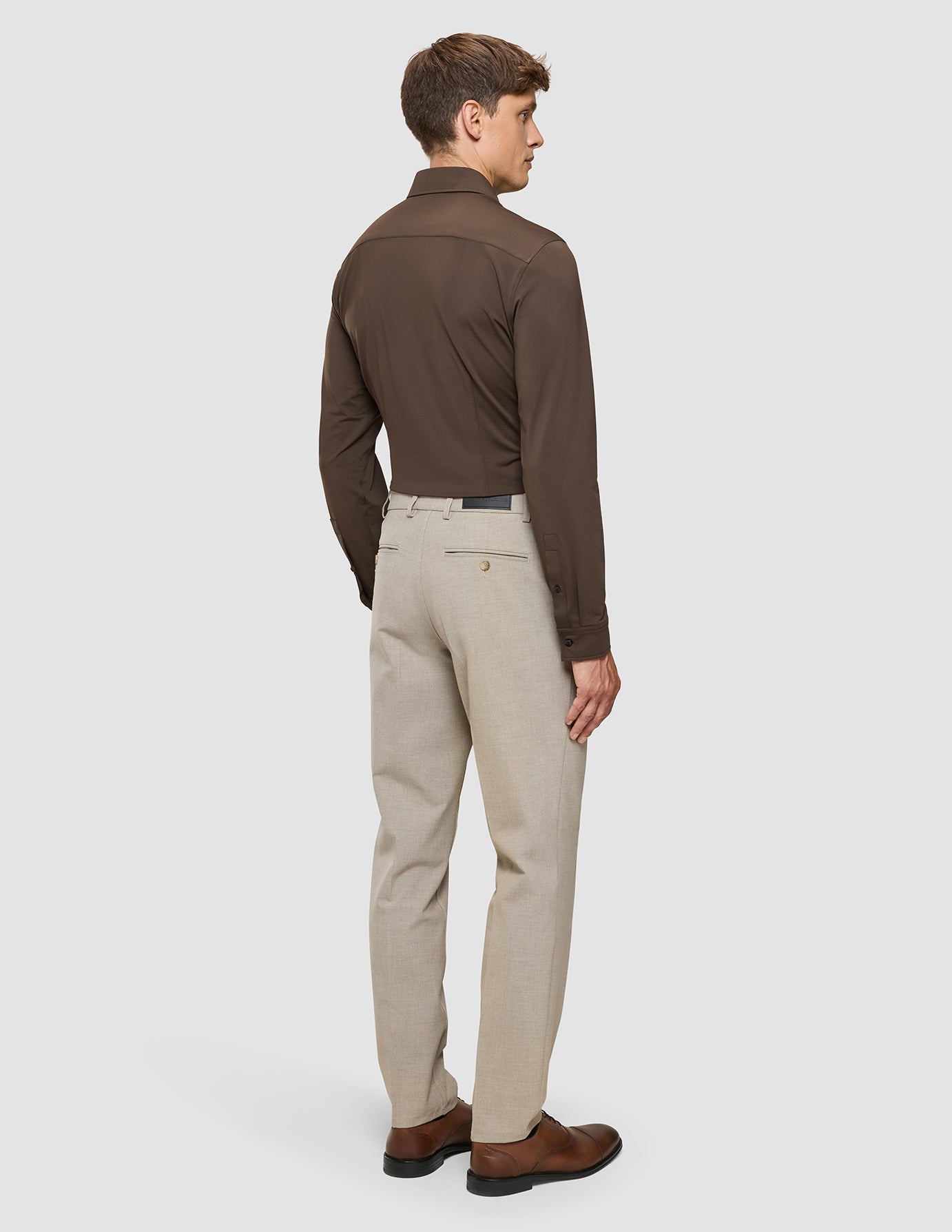 Travel Shirt Saddle Brown Slim