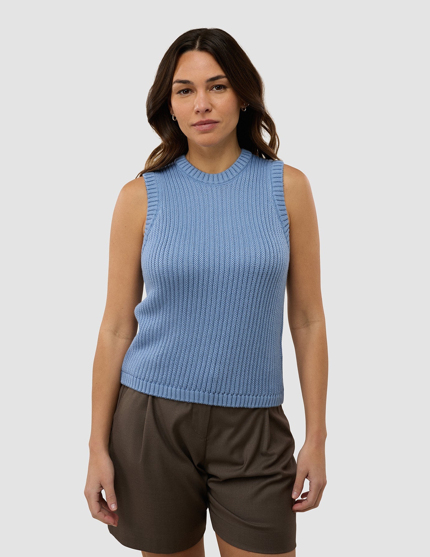 Women's Structured Knit Top Serenity Blue