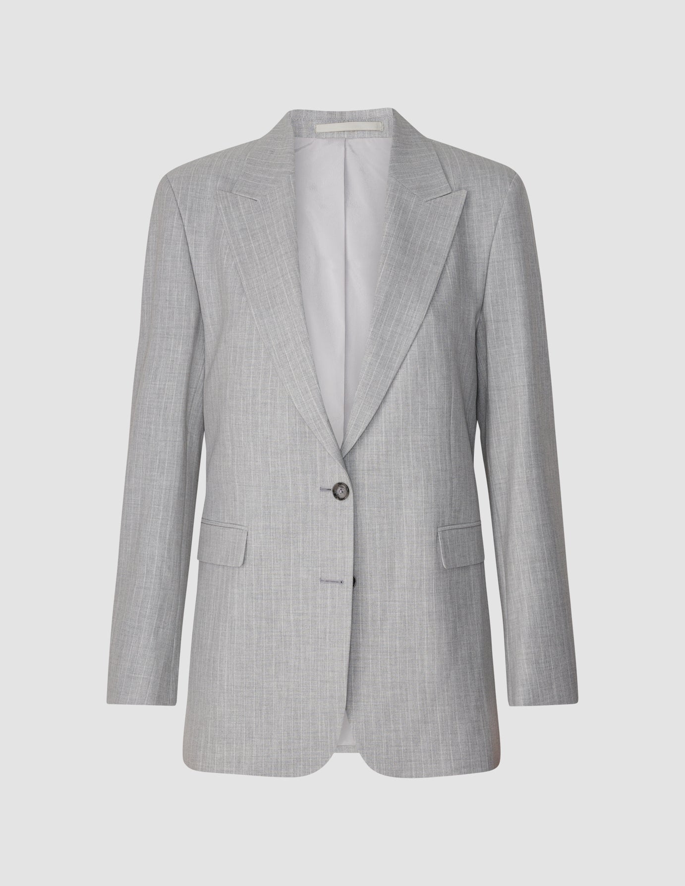 Essential Suit Tapered Light Grey Pinstriped