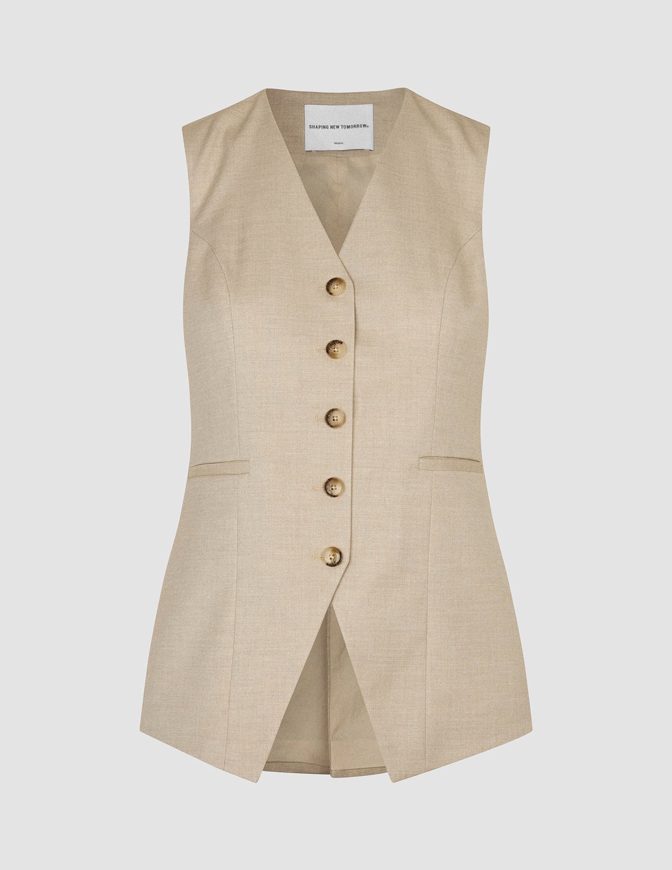 Women's Skye Long Vest Sandy Beige Melange