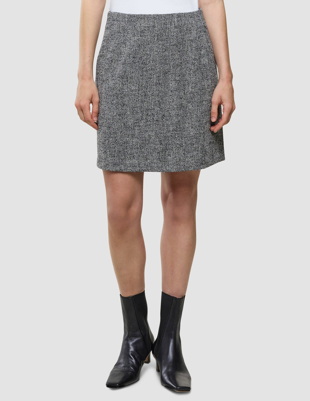 Ashryn Set Domino Herringbone Blazer and Short Skirt