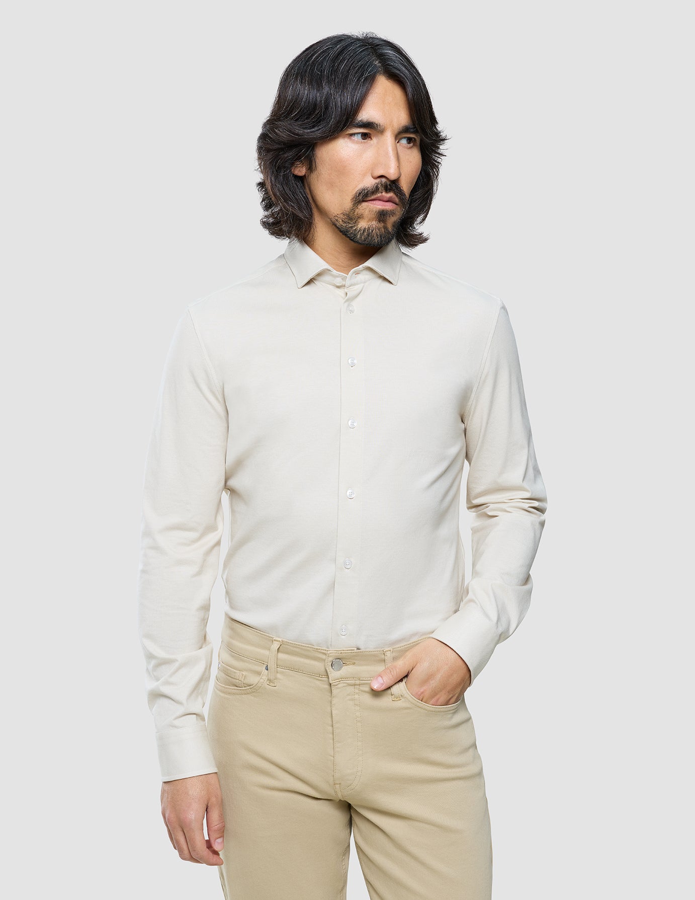 Classic Shirt Beige Twill Regular
