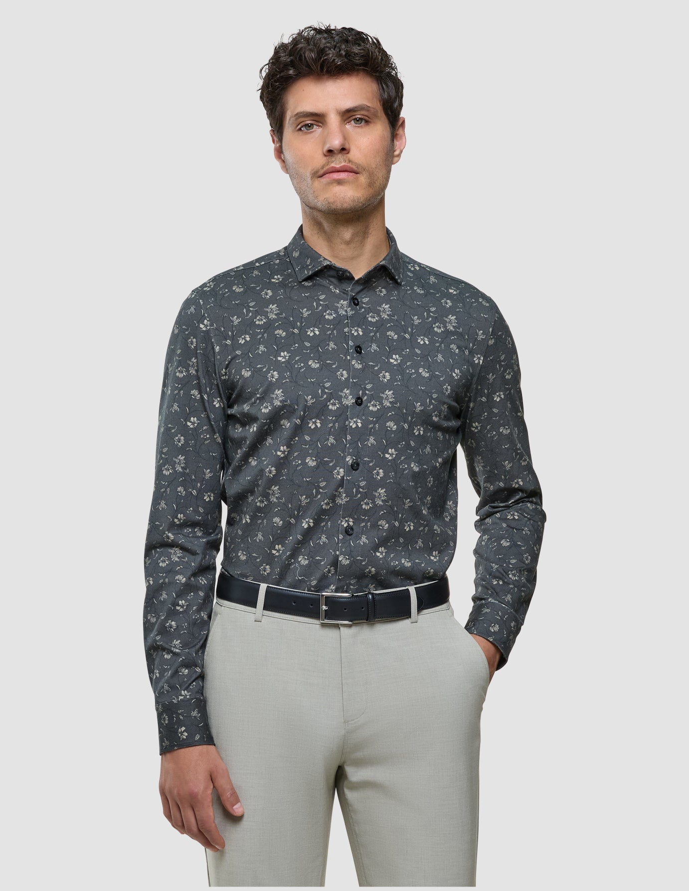 Classic Shirt Grey Floral Regular