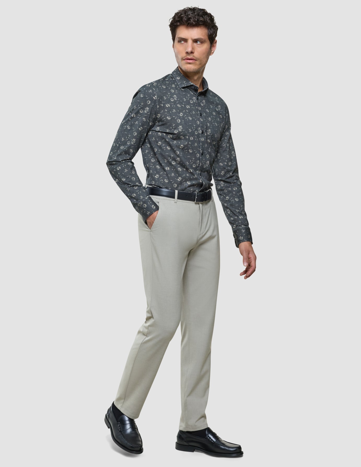 Classic Shirt Grey Floral Regular