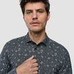 Classic Shirt Grey Floral Slim
