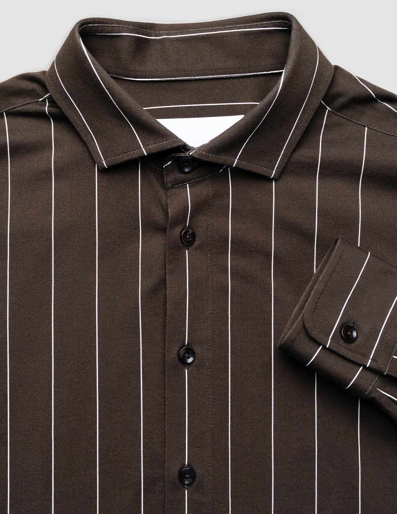 Classic Shirt Brown Pinstripes Regular