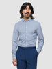 Classic Shirt Marine Herringbone Slim