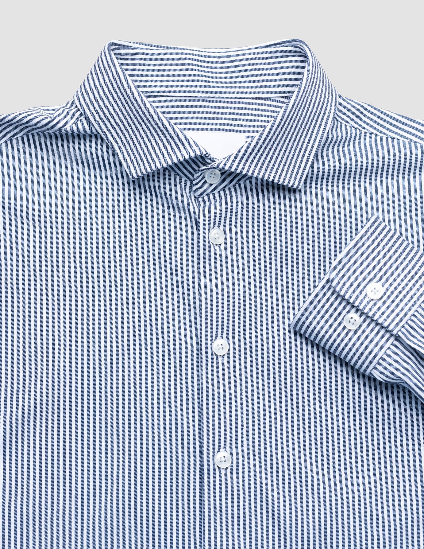 Classic Shirt Marine Herringbone Regular