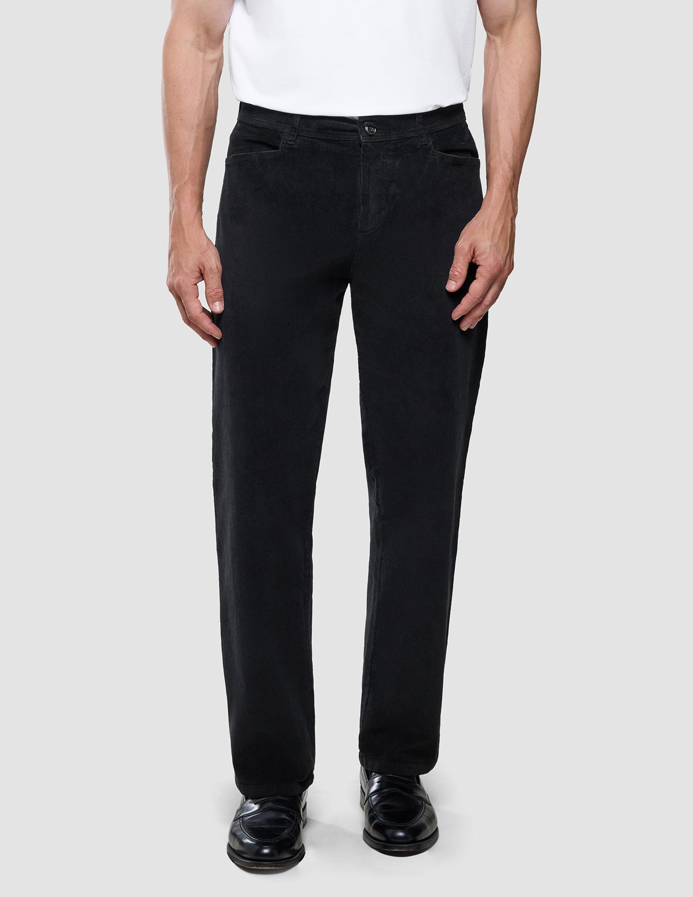 Corduroy Pants Relaxed Fit Black