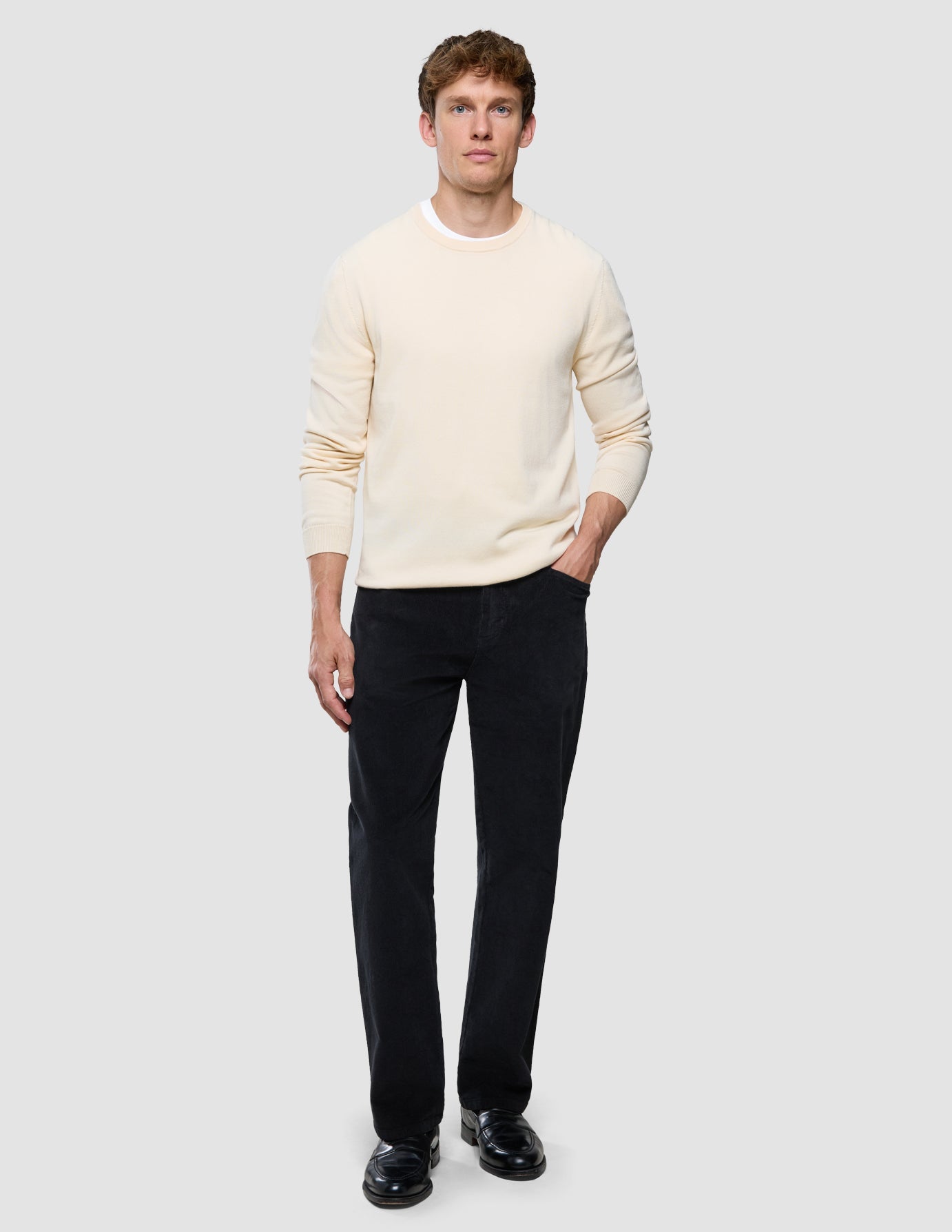 Corduroy Pants Relaxed Fit Black