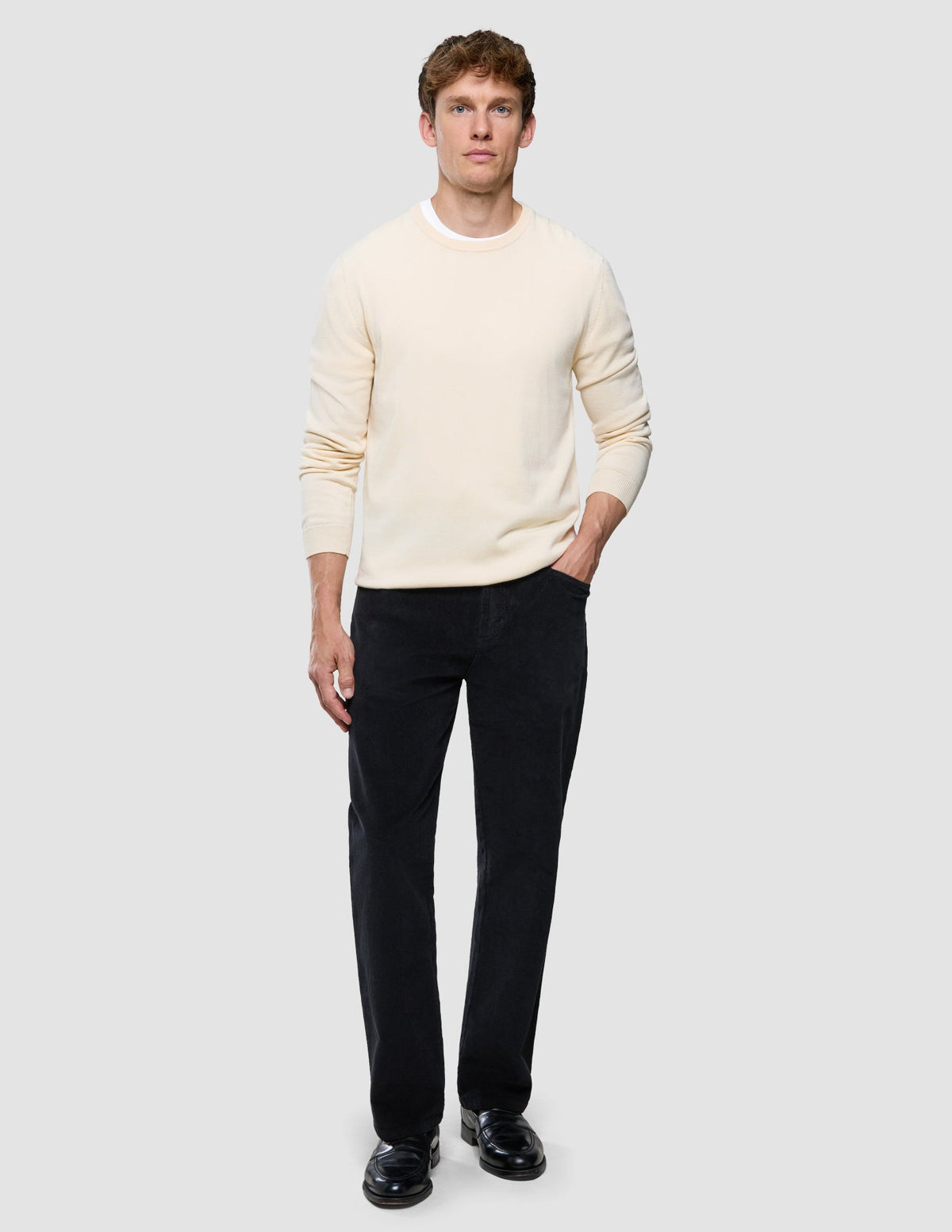 Corduroy Pants Relaxed Fit Black