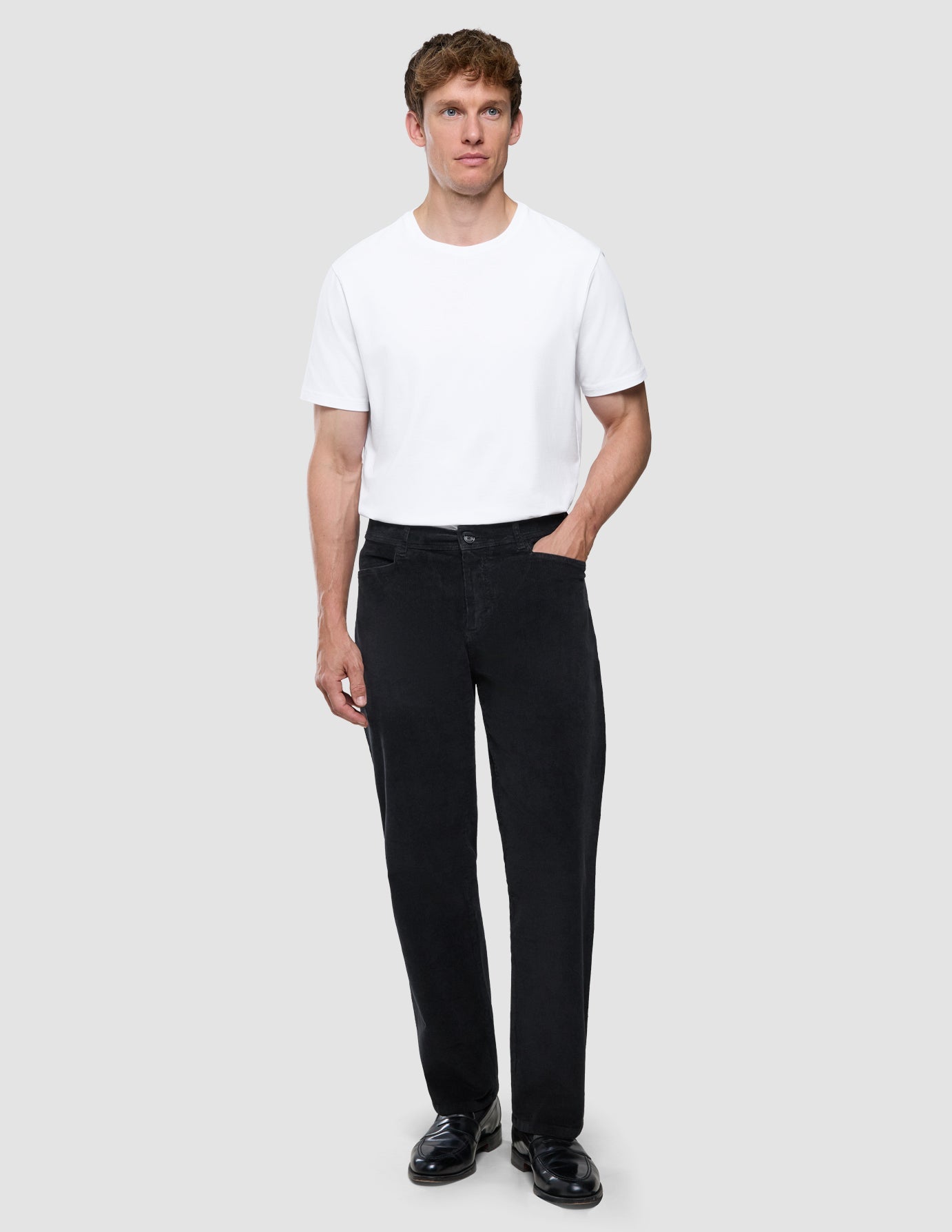 Corduroy Pants Relaxed Fit Black