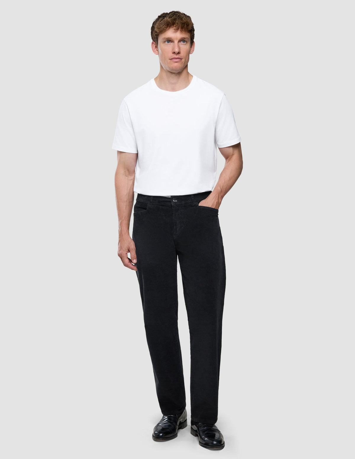 Corduroy Pants Relaxed Fit Black