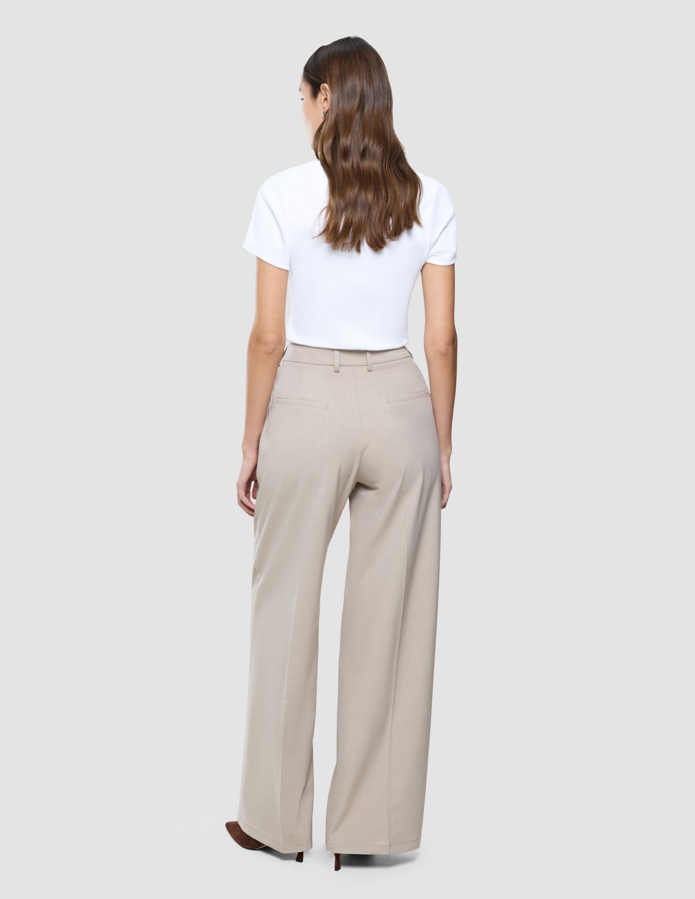 Women Ease Pants Wide Vanilla Melange