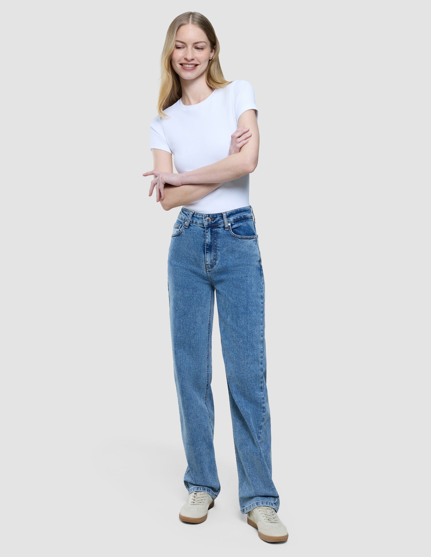 Jeans Straight Snow Blue Wash