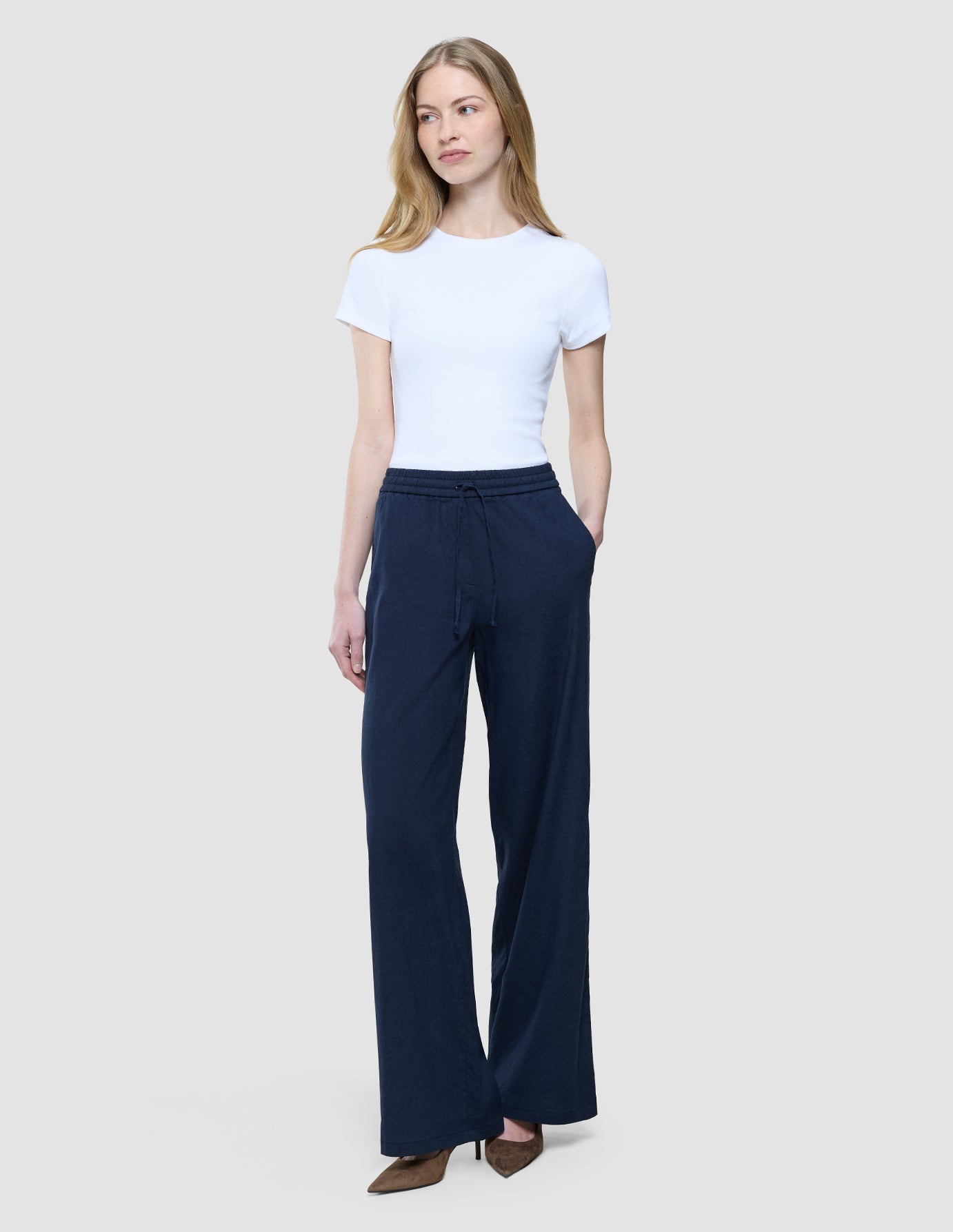 Women Linen Pants Relaxed Night Sky