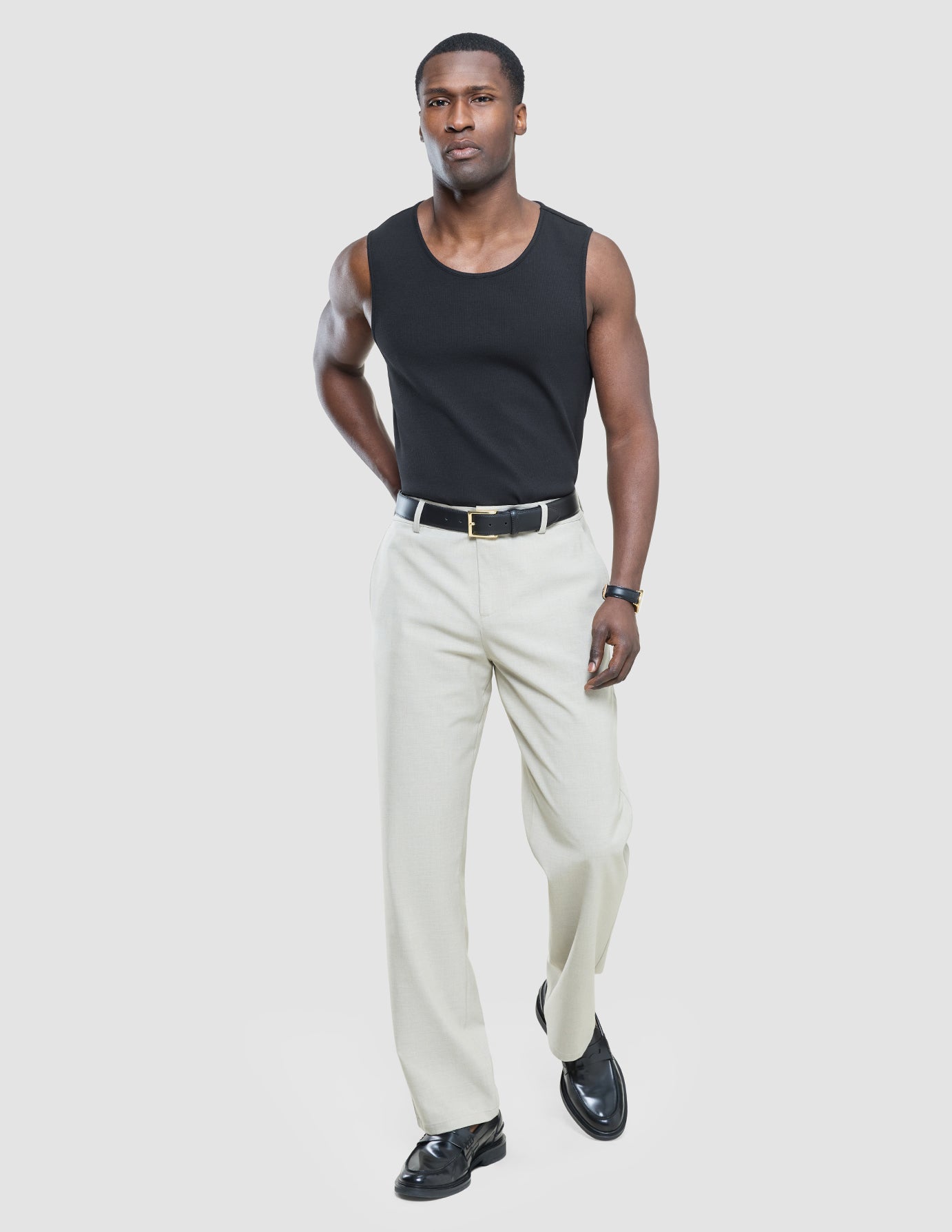 Rib Tank Top Black