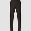 Motion Suit-bukse i modell Slim Cognac i mørkebrunt, med smal passform, 360°-stretch, knappelukking og beltehemper.