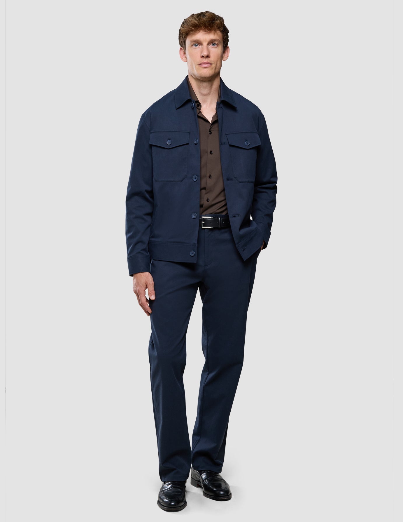 Refine Cotton Pants Relaxed Fit Navy