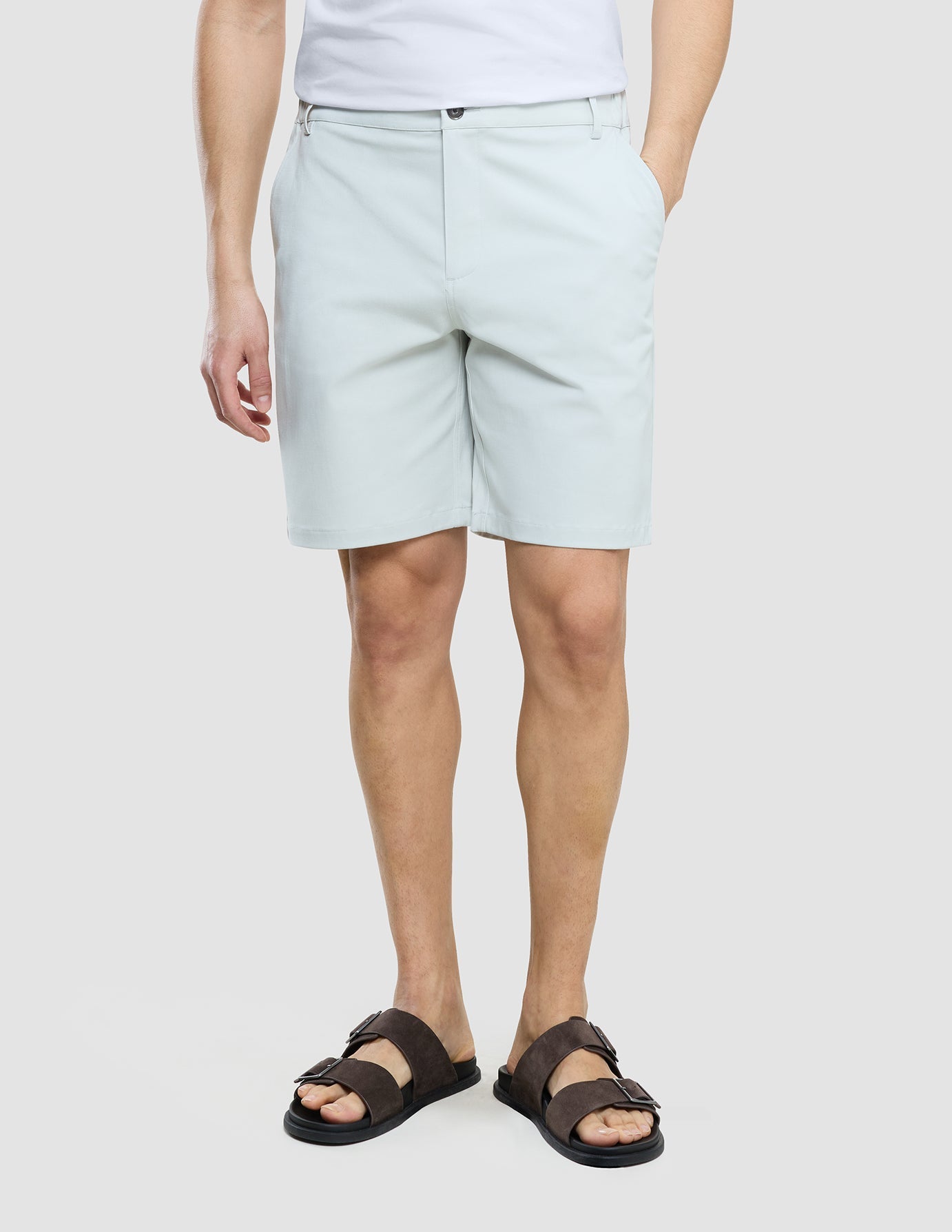 Refine Cotton Shorts Mint Grey