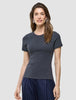 Women Rib T-shirt Dark Grey Melange