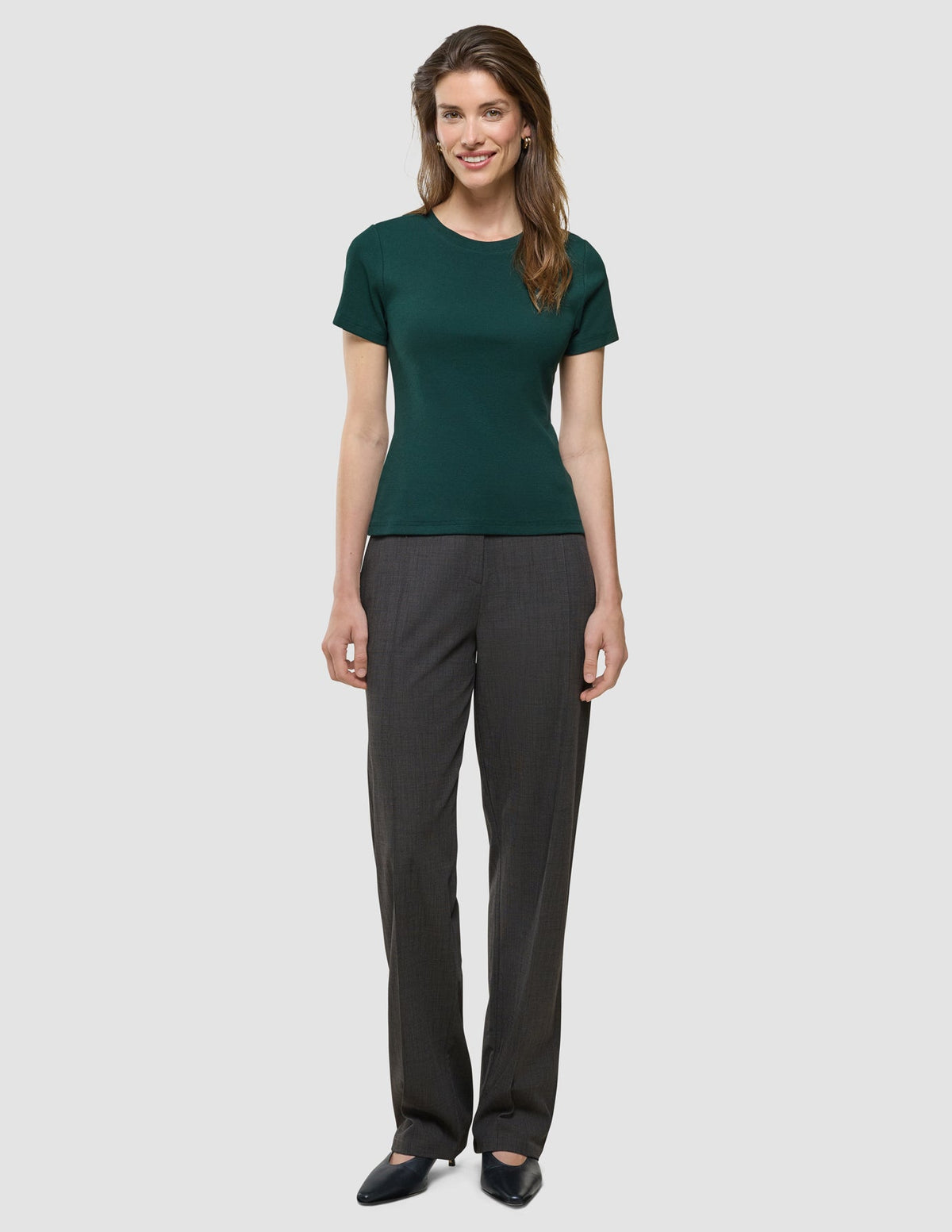 Women Rib T-shirt Evergreen
