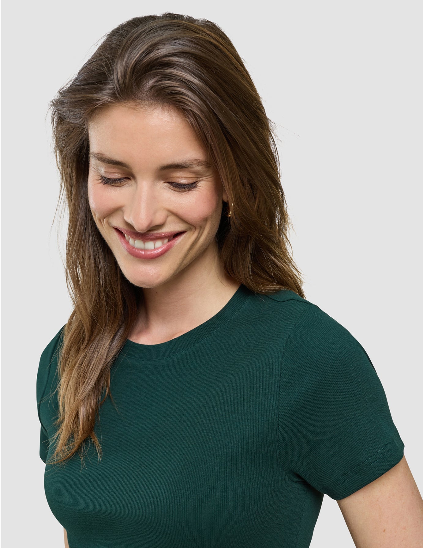 Women Rib T-shirt Evergreen