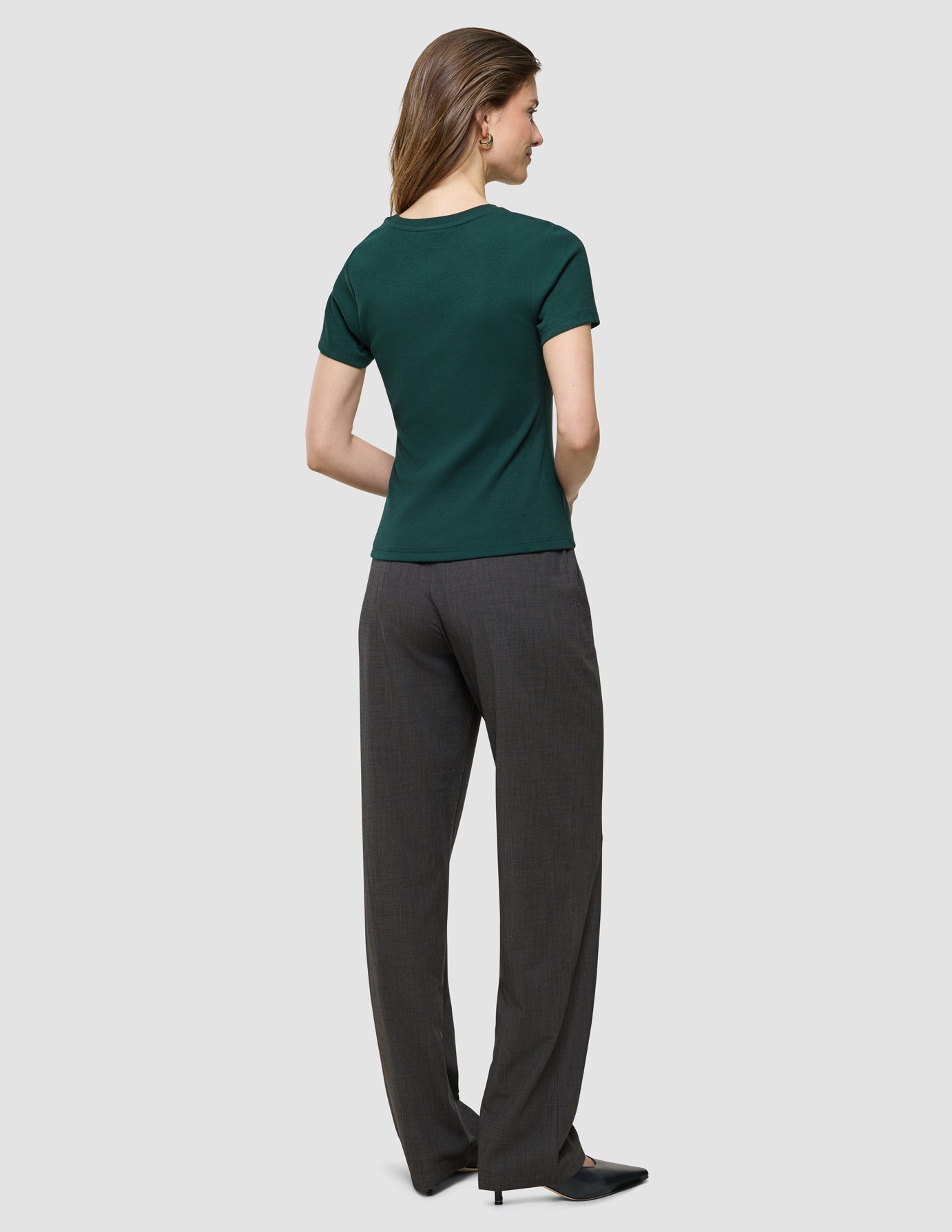 Women Rib T-shirt Evergreen