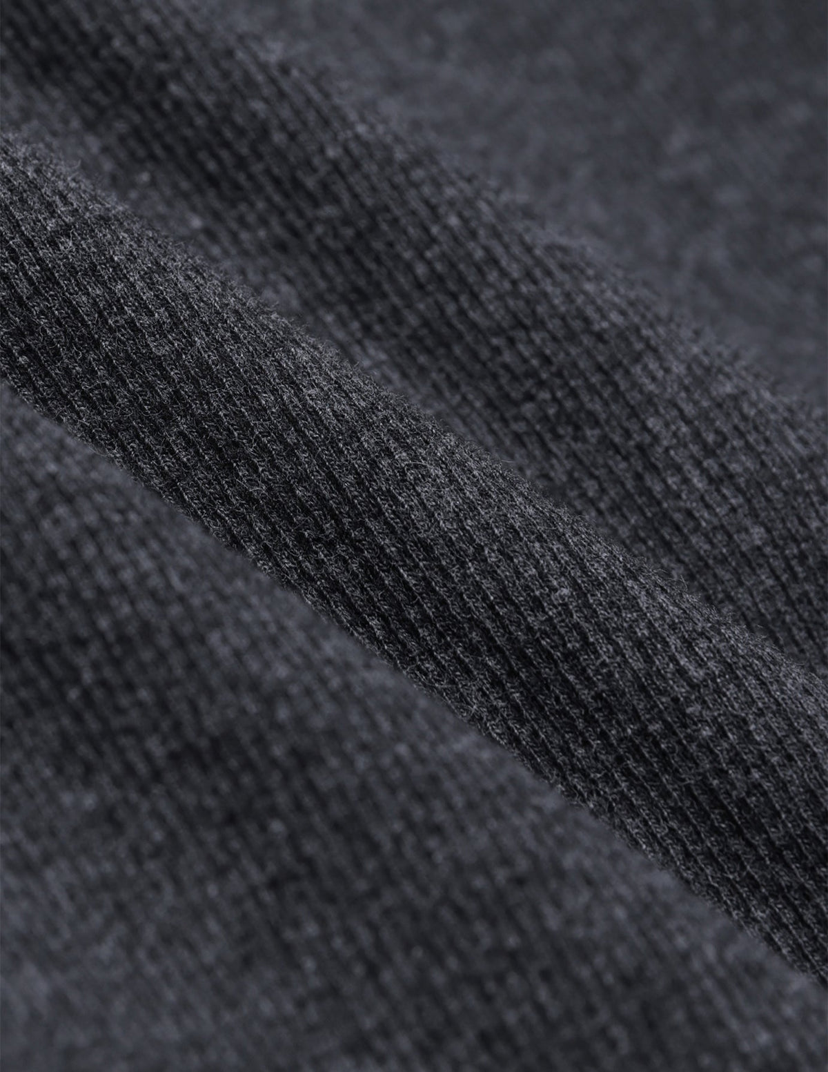 Women Rib T-shirt Long Sleeve Dark Grey Melange