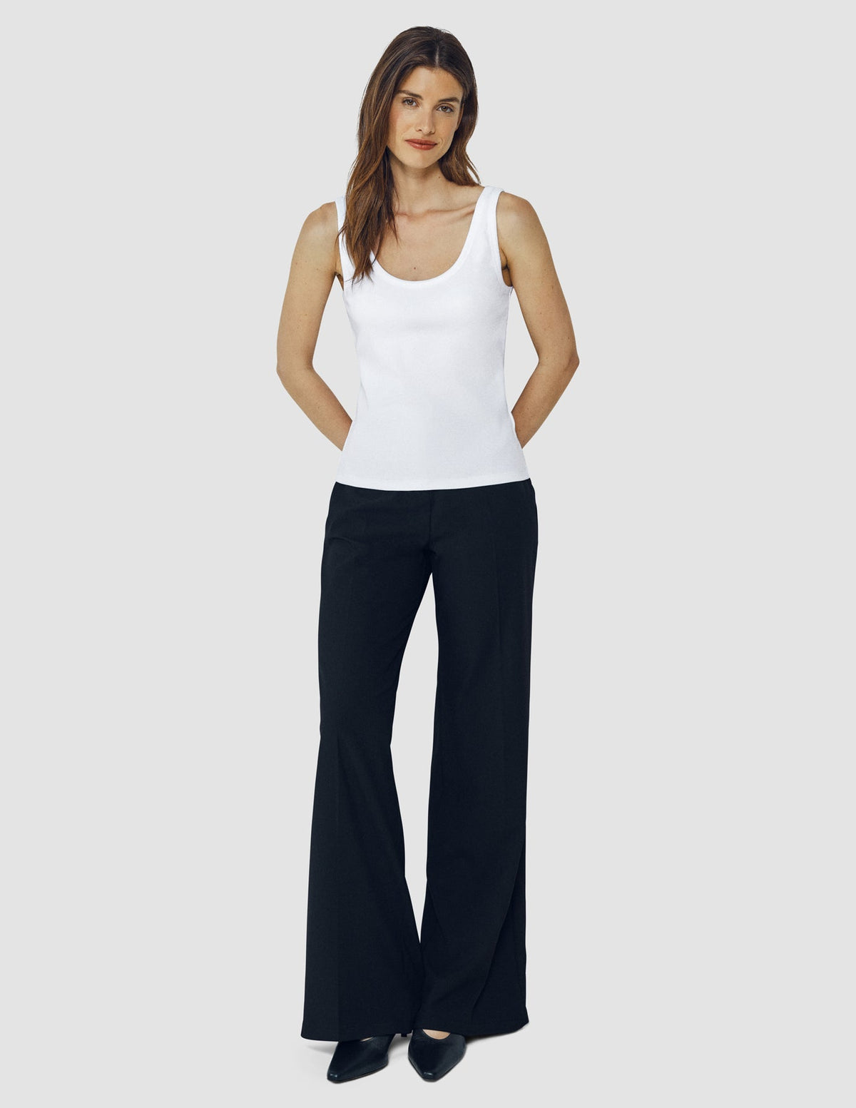 Rib Tank Top White