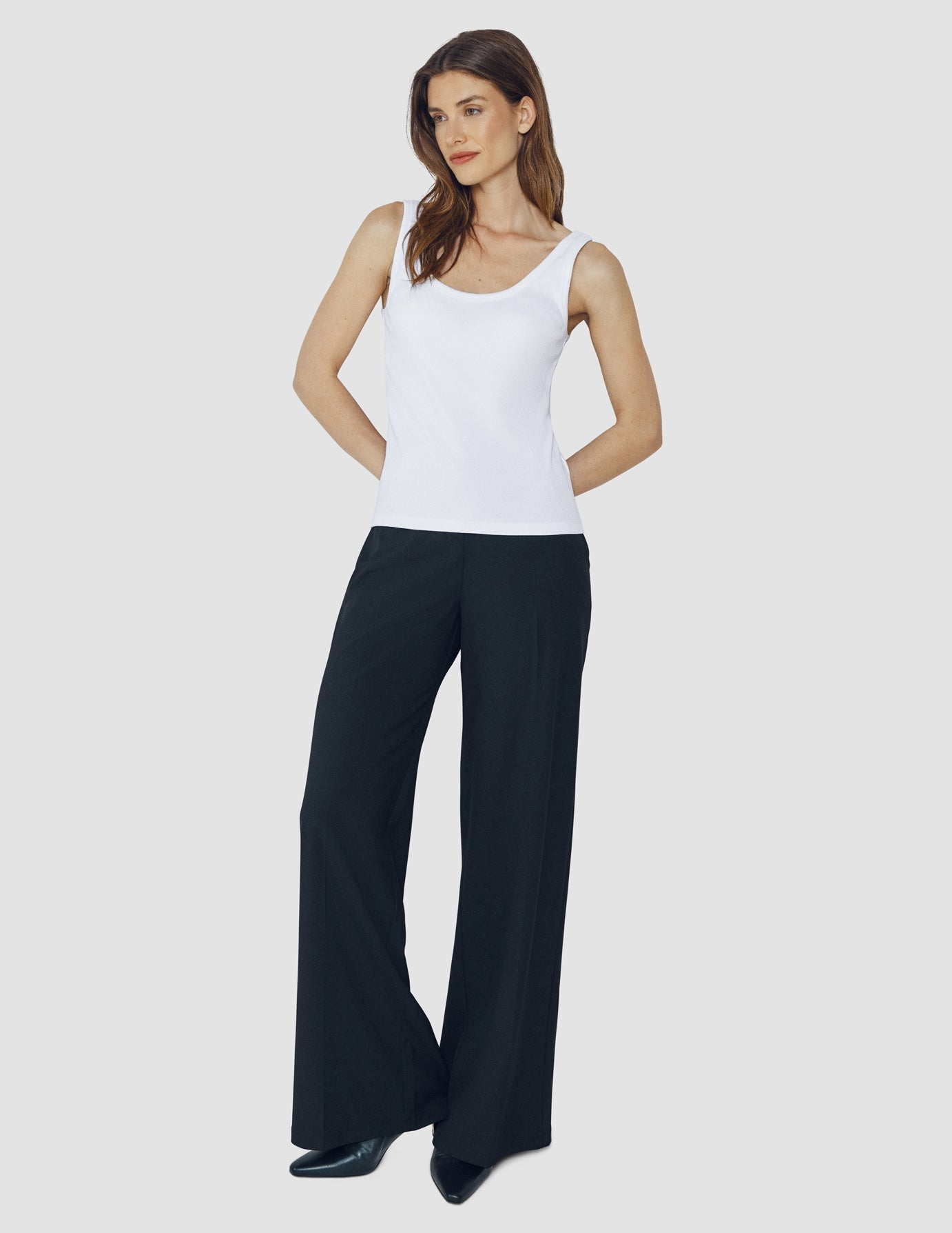 Rib Tank Top White