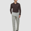 Seamless Core Knit Long Sleeve Polo Dark Brown