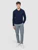 Seamless Core Knit Long Sleeve Polo Dark Navy