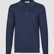 Seamless Core Knit Long Sleeve Polo Dark Navy
