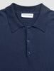 Seamless Core Knit Long Sleeve Polo Dark Navy