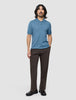 Seamless Core Knit Short Sleeve Polo Blue Tide