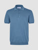 Seamless Core Knit Short Sleeve Polo Blue Tide