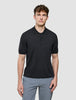 Seamless Core Knit Short Sleeve Polo Black